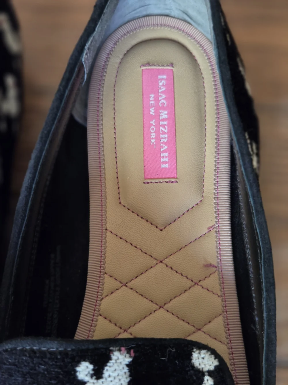 Isaac Mizrahi Black Poodle Pattern Slip‑Ons